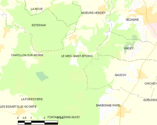 Detailkaart van de gemeente