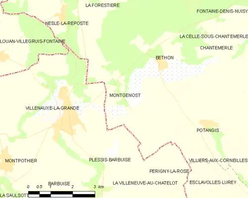 Detailkaart van de gemeente