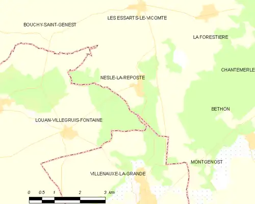 Detailkaart van de gemeente