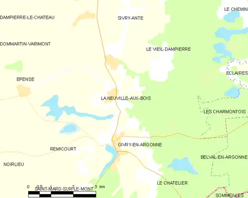 Detailkaart van de gemeente