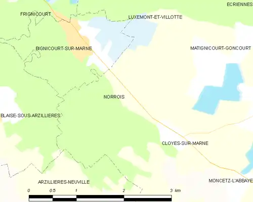 Detailkaart van de gemeente