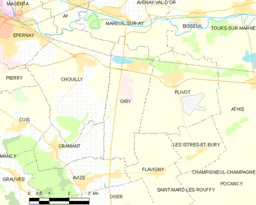 Detailkaart van de gemeente