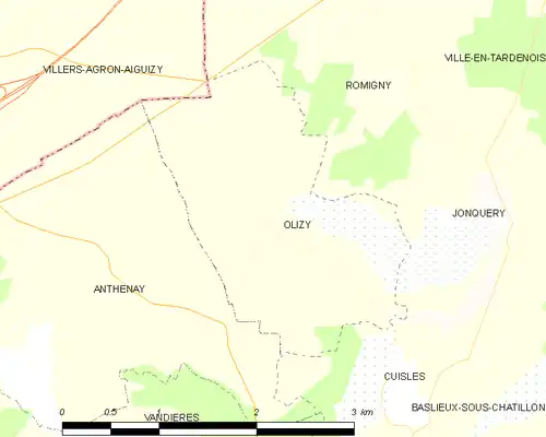 Detailkaart van de gemeente