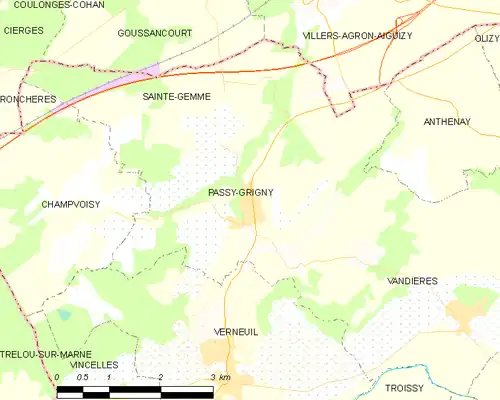 Detailkaart van de gemeente