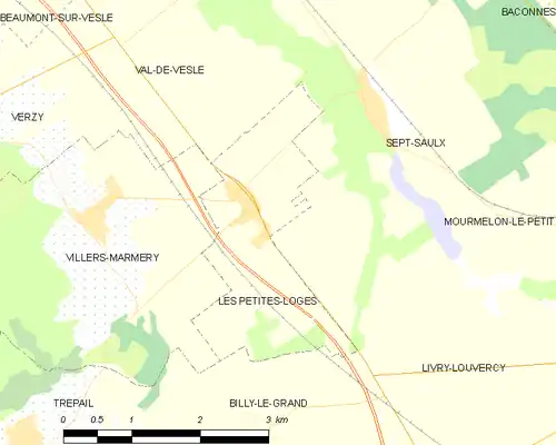 Detailkaart van de gemeente