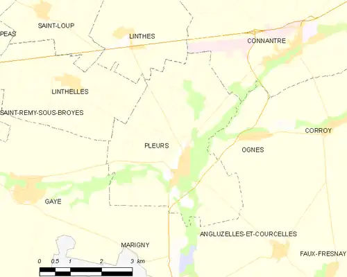 Detailkaart van de gemeente