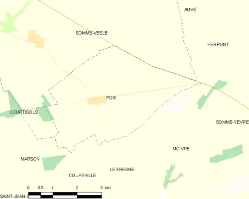 Detailkaart van de gemeente