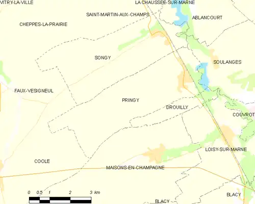 Detailkaart van de gemeente