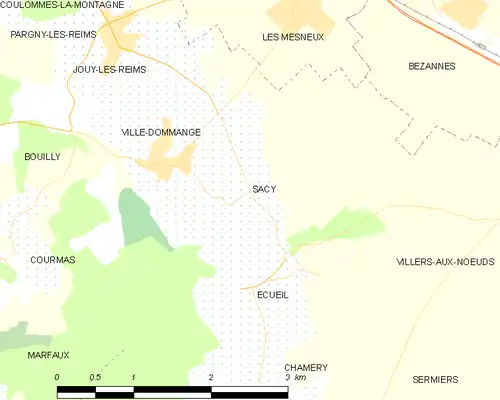Detailkaart van de gemeente