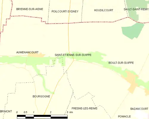 Detailkaart van de gemeente