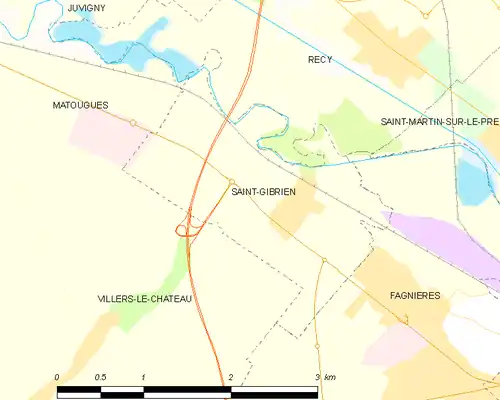 Detailkaart van de gemeente