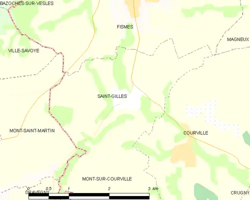 Detailkaart van de gemeente