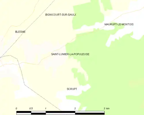 Detailkaart van de gemeente