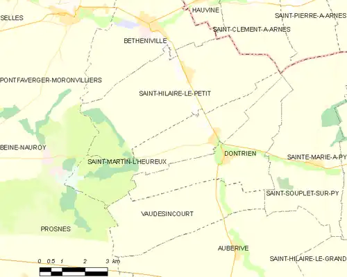 Detailkaart van de gemeente