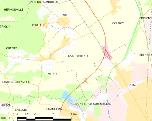 Detailkaart van de gemeente