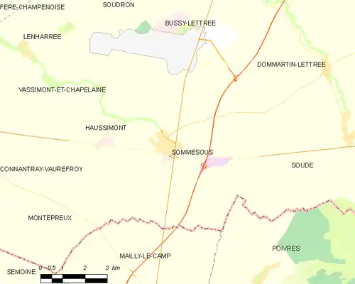 Detailkaart van de gemeente