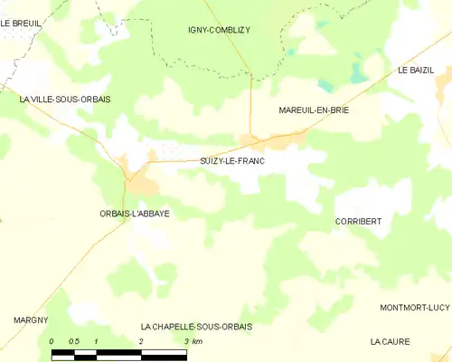 Detailkaart van de gemeente