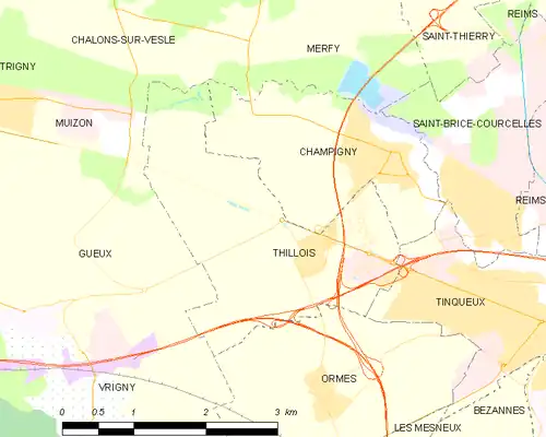 Detailkaart van de gemeente