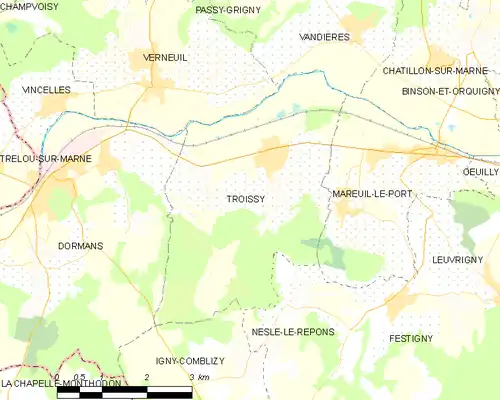 Detailkaart van de gemeente