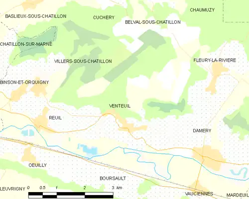 Detailkaart van de gemeente
