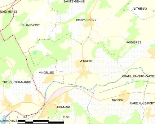 Detailkaart van de gemeente