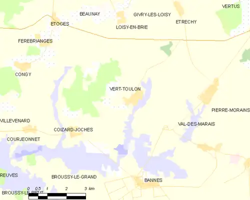 Detailkaart van de gemeente