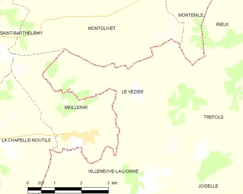 Detailkaart van de gemeente