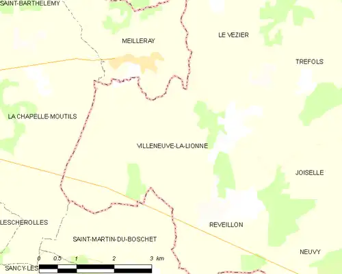 Detailkaart van de gemeente