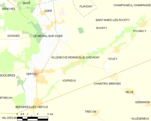 Detailkaart van de gemeente