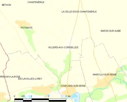 Detailkaart van de gemeente