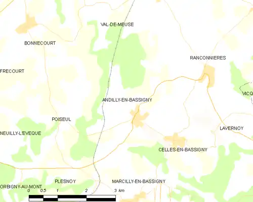 Detailkaart van de gemeente