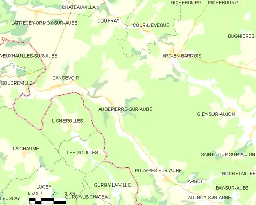 Detailkaart van de gemeente