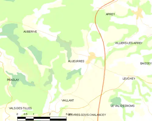 Detailkaart van de gemeente