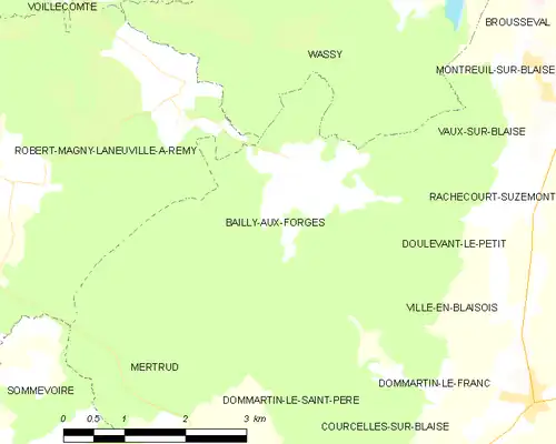 Detailkaart van de gemeente