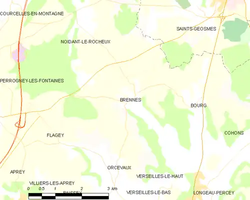 Detailkaart van de gemeente