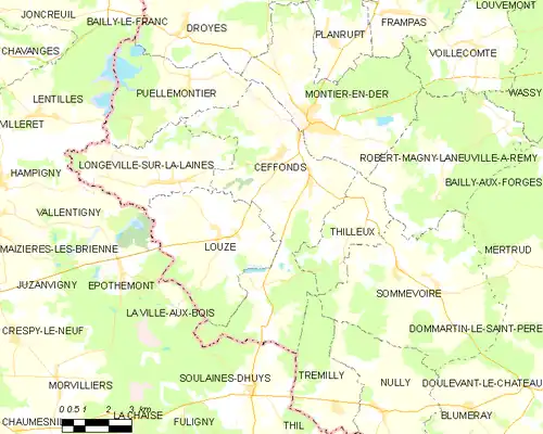 Detailkaart van de gemeente