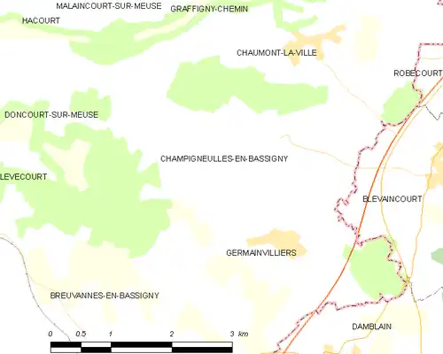 Detailkaart van de gemeente