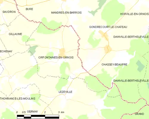 Detailkaart van de gemeente