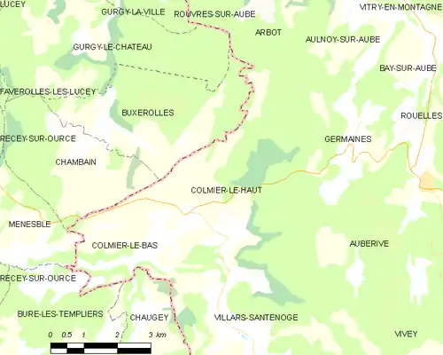 Detailkaart van de gemeente