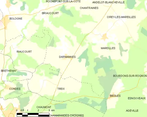 Detailkaart van de gemeente