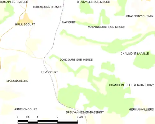 Detailkaart van de gemeente