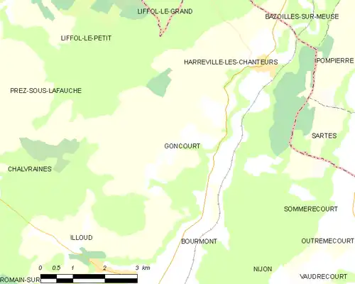 Detailkaart van de gemeente