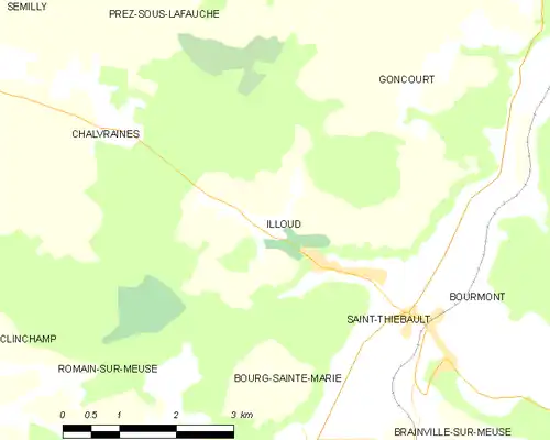 Detailkaart van de gemeente