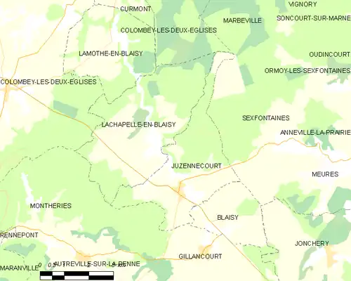 Detailkaart van de gemeente