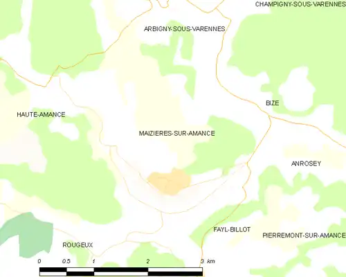 Detailkaart van de gemeente