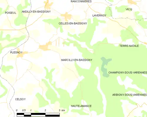 Detailkaart van de gemeente