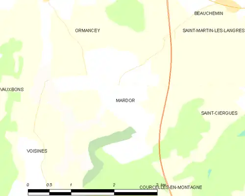 Detailkaart van de gemeente