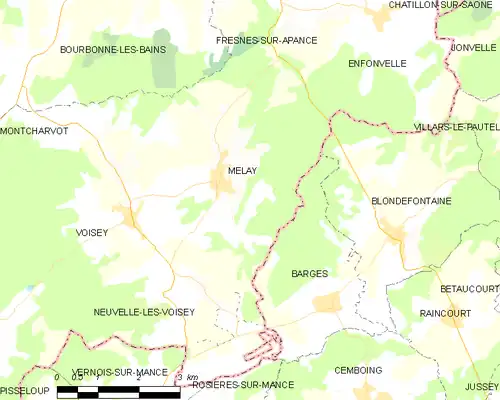 Detailkaart van de gemeente