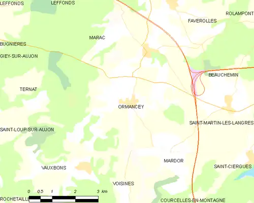 Detailkaart van de gemeente