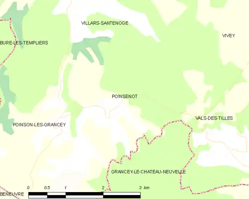 Detailkaart van de gemeente